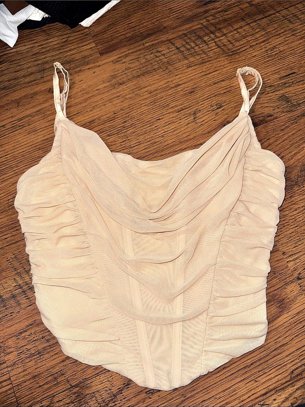 SALTY Ruched Cowl Neck Camisole in Cream Size Small 22.1.M.1